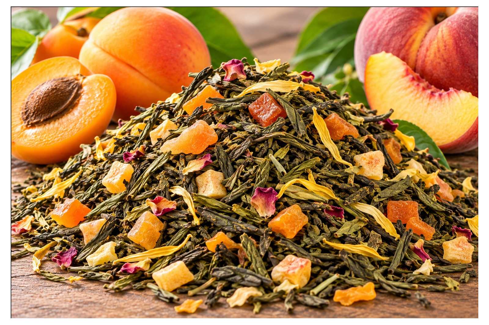 Thé vert Abricot et Pêche – Sachet 100g