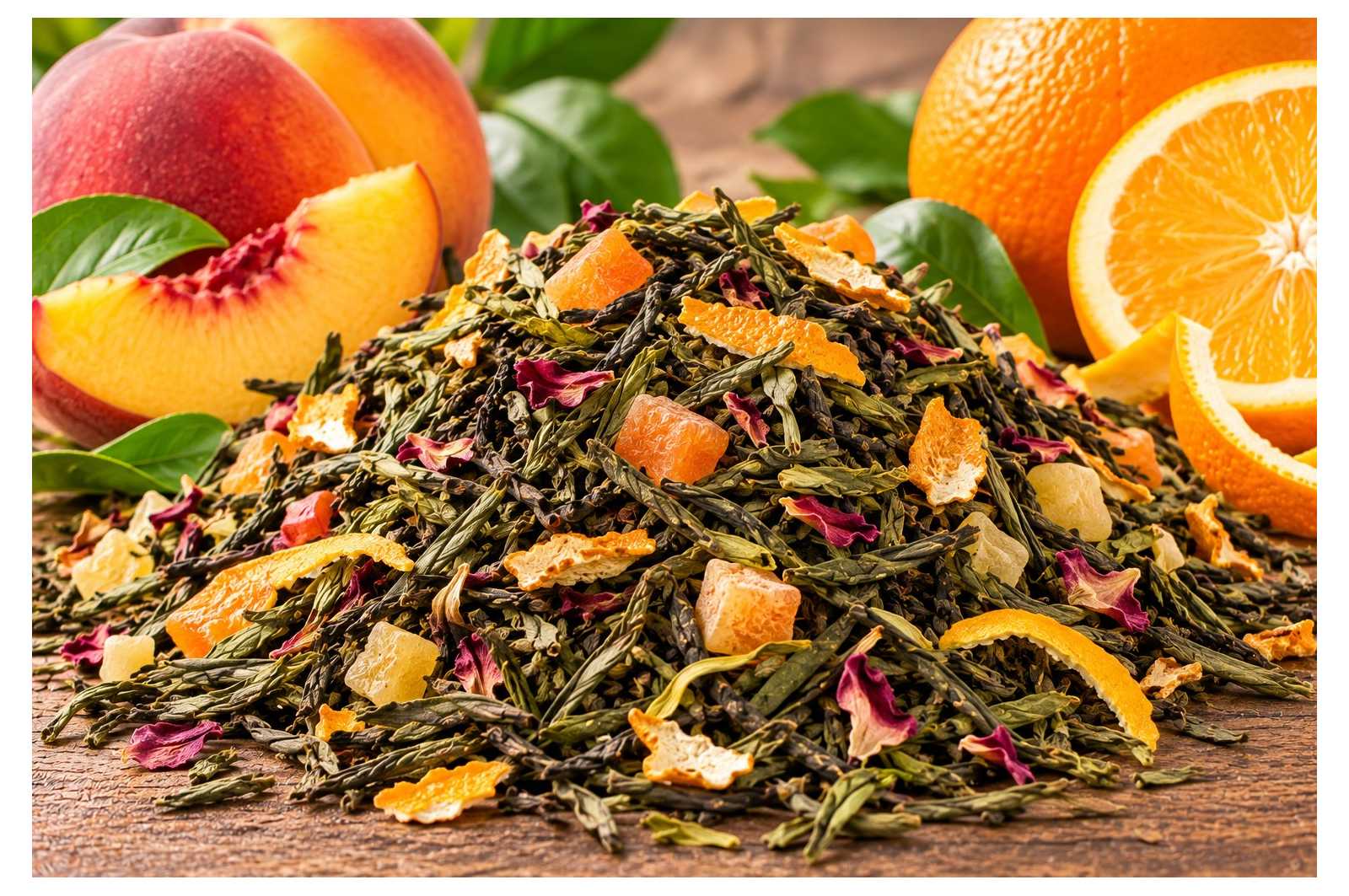 Thé vert Pêche et Orange - 100g