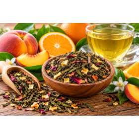 Thé vert Pêche et Orange - 100g