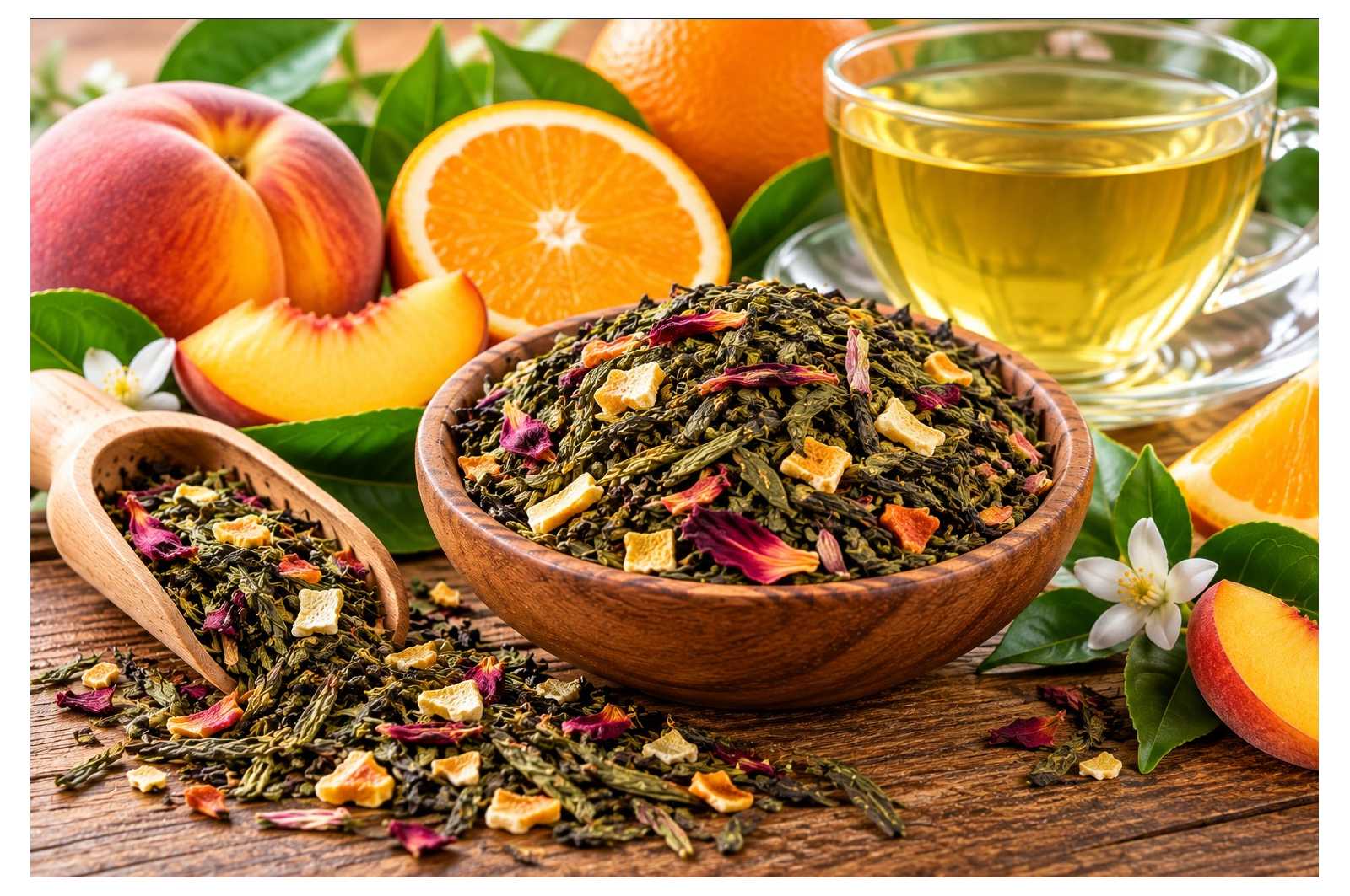 Thé vert Pêche et Orange - 100g