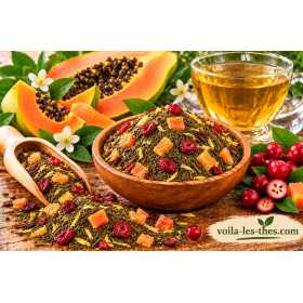 Thé vert Papaye et Cranberry- 100g