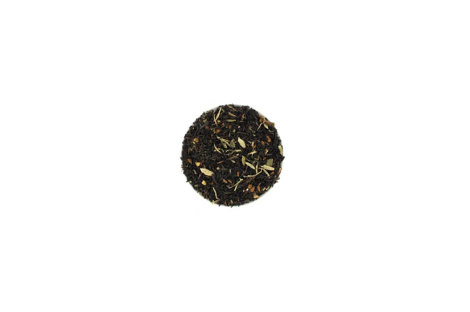 Thé noir Tchaï Massala : Mélange subtil de thé noir Tchaï et de menthe fraîche