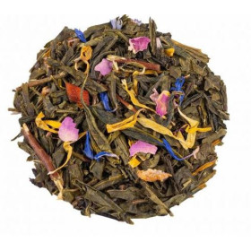 Thé vert parfumé Temple Tibétain - Saveur exotique pêche