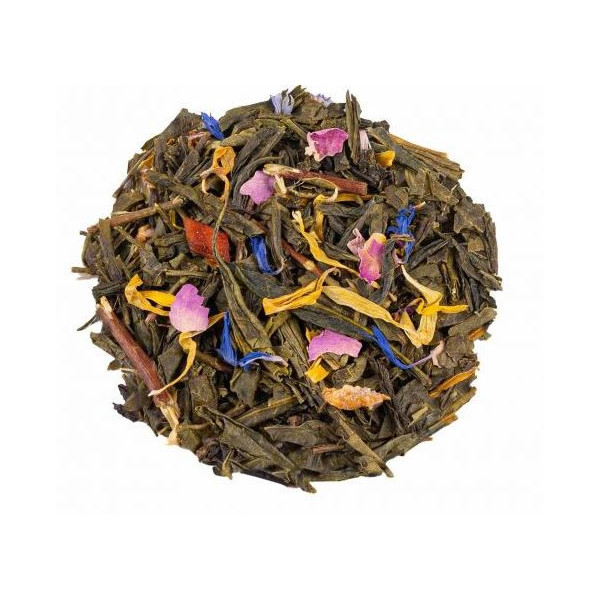 Thé vert parfumé Temple Tibétain - Saveur exotique pêche