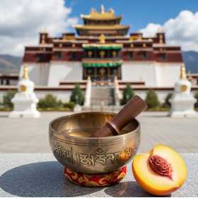Thé vert parfumé Temple Tibétain - Saveur exotique pêche