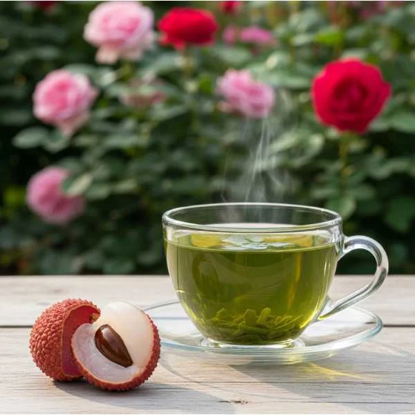 Thé vert Litchi Rose - Très fruité