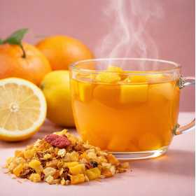 Infusion Mangue Magique - une tasse tropicale et parfumée