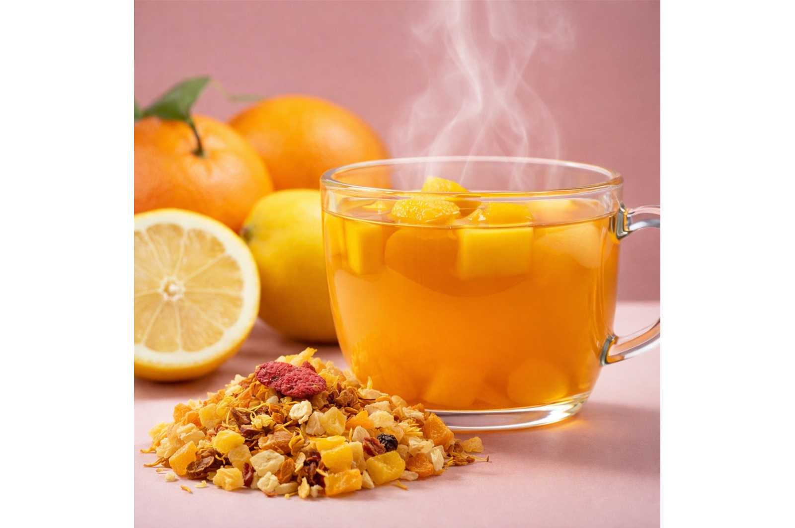 Infusion Mangue Magique - une tasse tropicale et parfumée