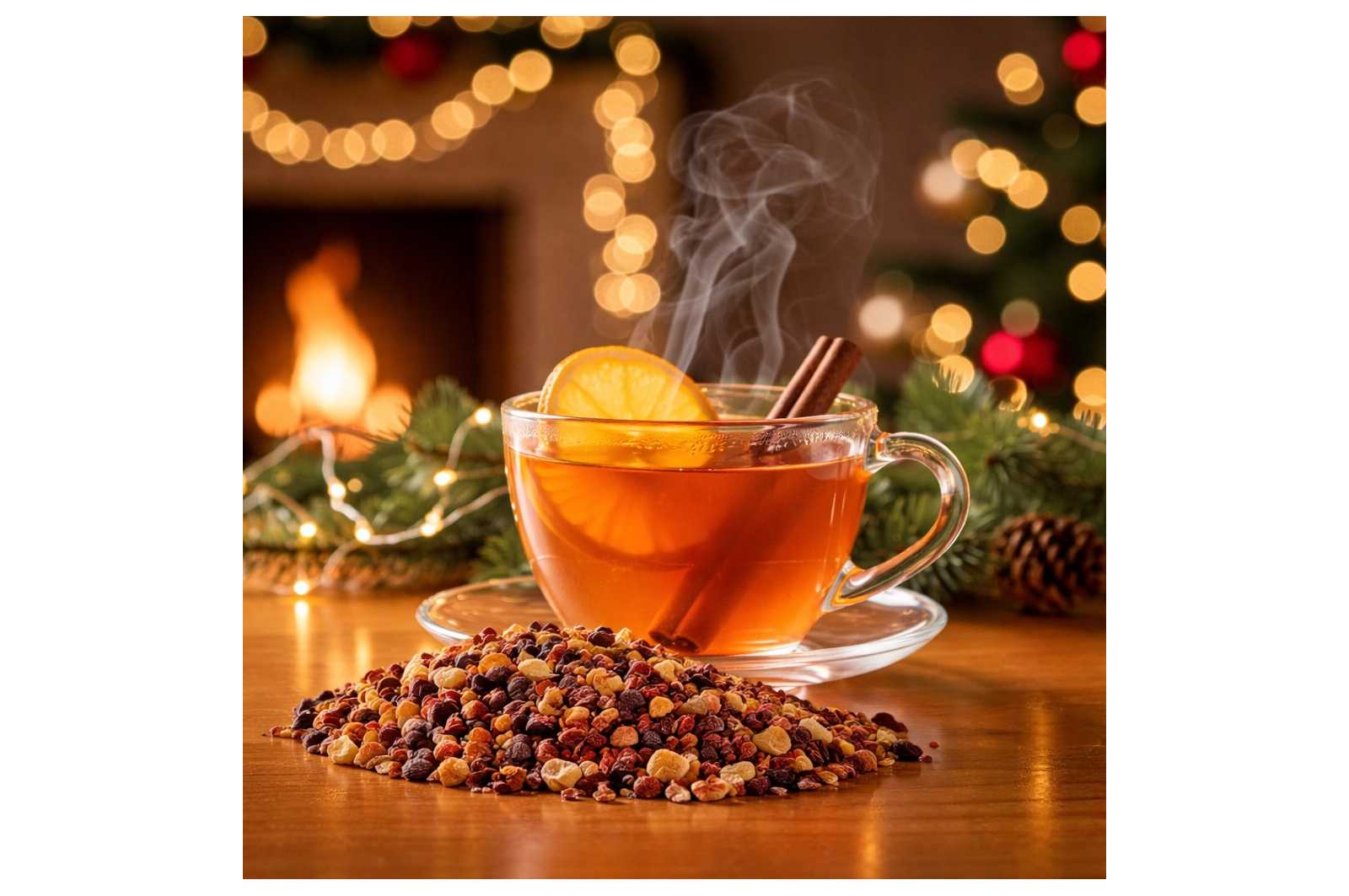 Infusion Fruitée de Noël Orange cannelle - une tasse enchanteresse