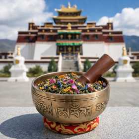Thé Vert Temple Tibétain - un mélange exotique à la pêche juteuse