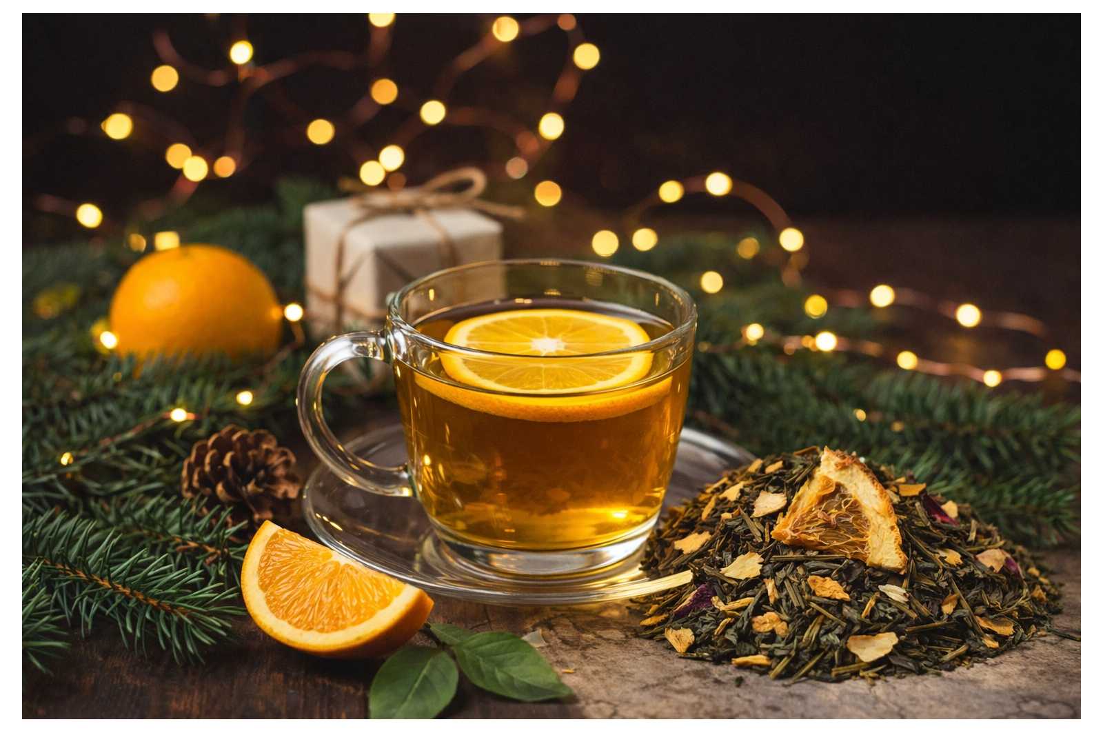 Thé vert de Noël - orange cannelle - une infusion parfumée, réconfortante et festive