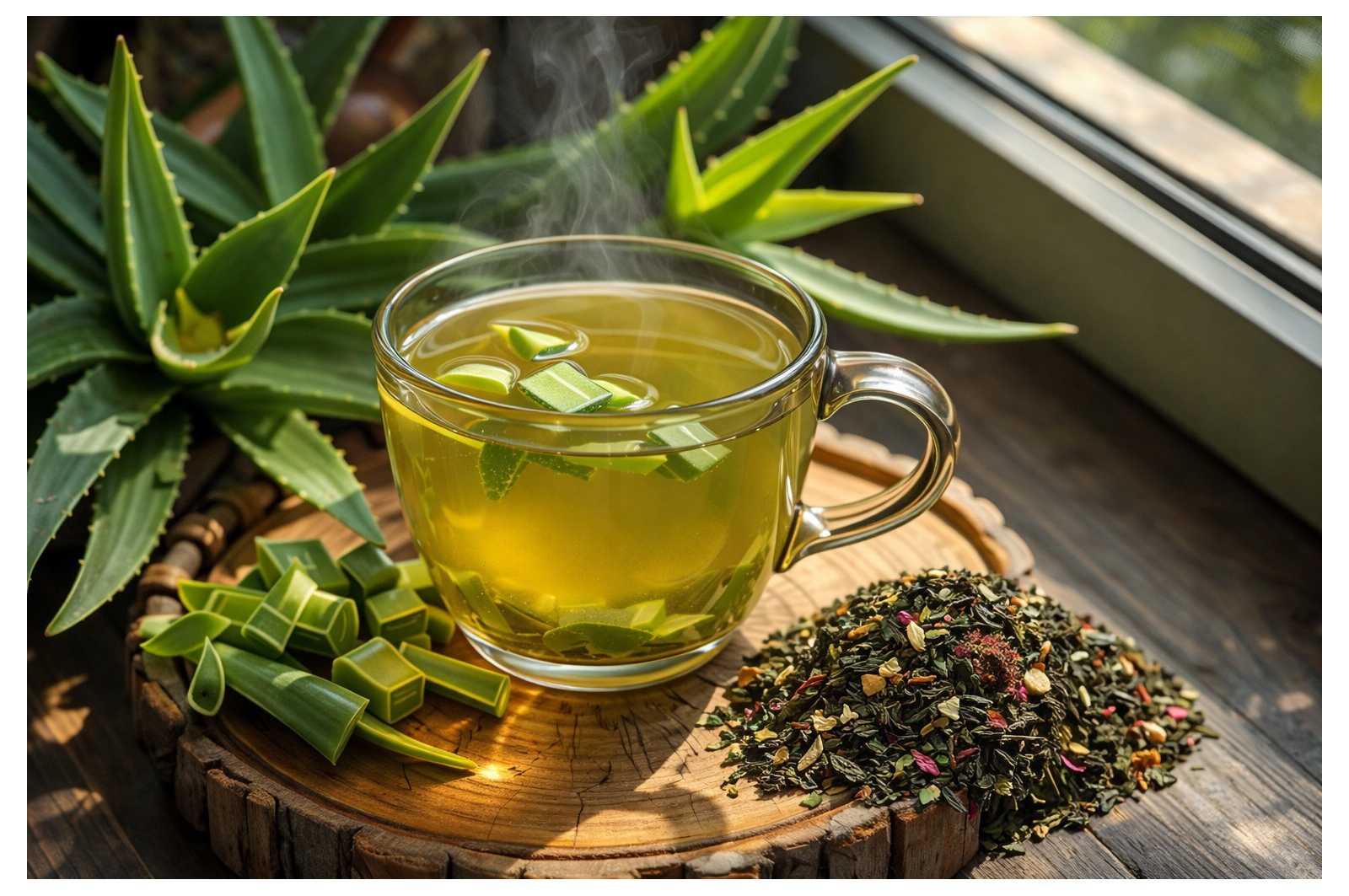 Thé vert ALOE VERA - une tasse de fraicheur aloé et grenade