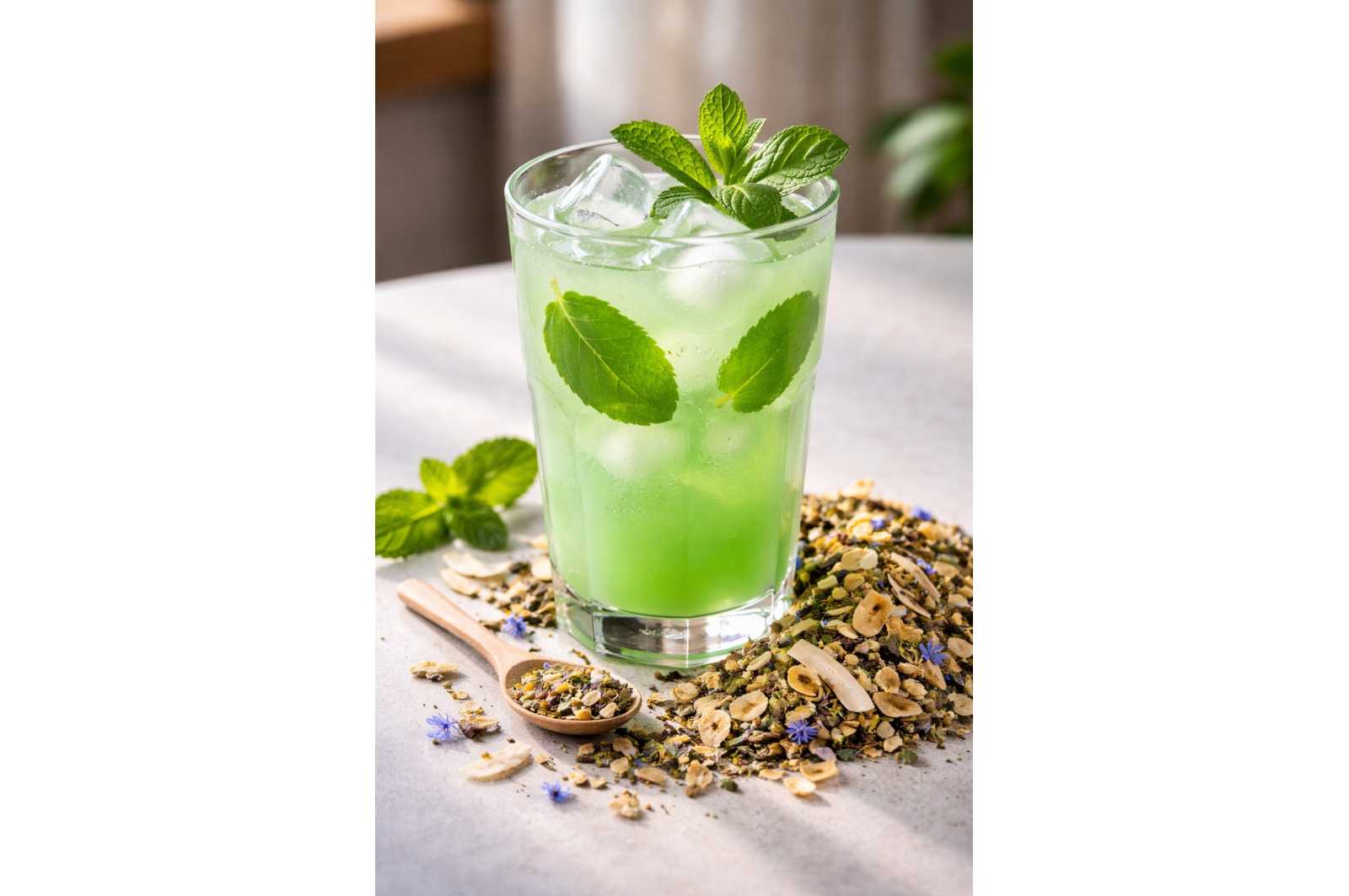 Infusion glacée menthe - Sachet de 100g - Saveur 3 menthes pour une sensation de pure fraîcheur : Infusion glacée menthe