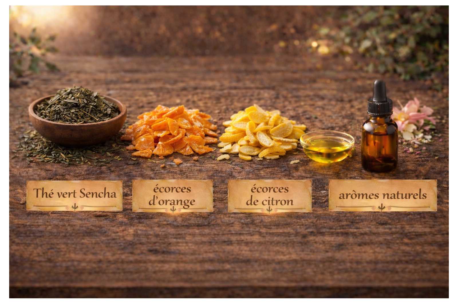 Thé vert orange citron BIO - un thé aux saveurs agrumes