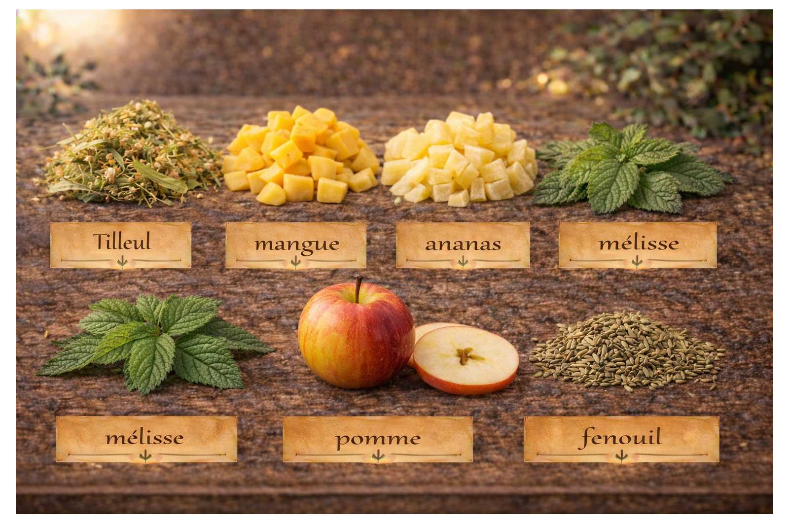 Infusion glacée fruits exotiques - Sachet de 100 g - Saveur ananas mangue pour une pause fraîche et vitaminée