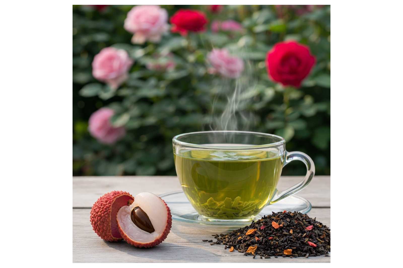 THÉ VERT LITCHI ROSE – TRÈS FRUITÉ