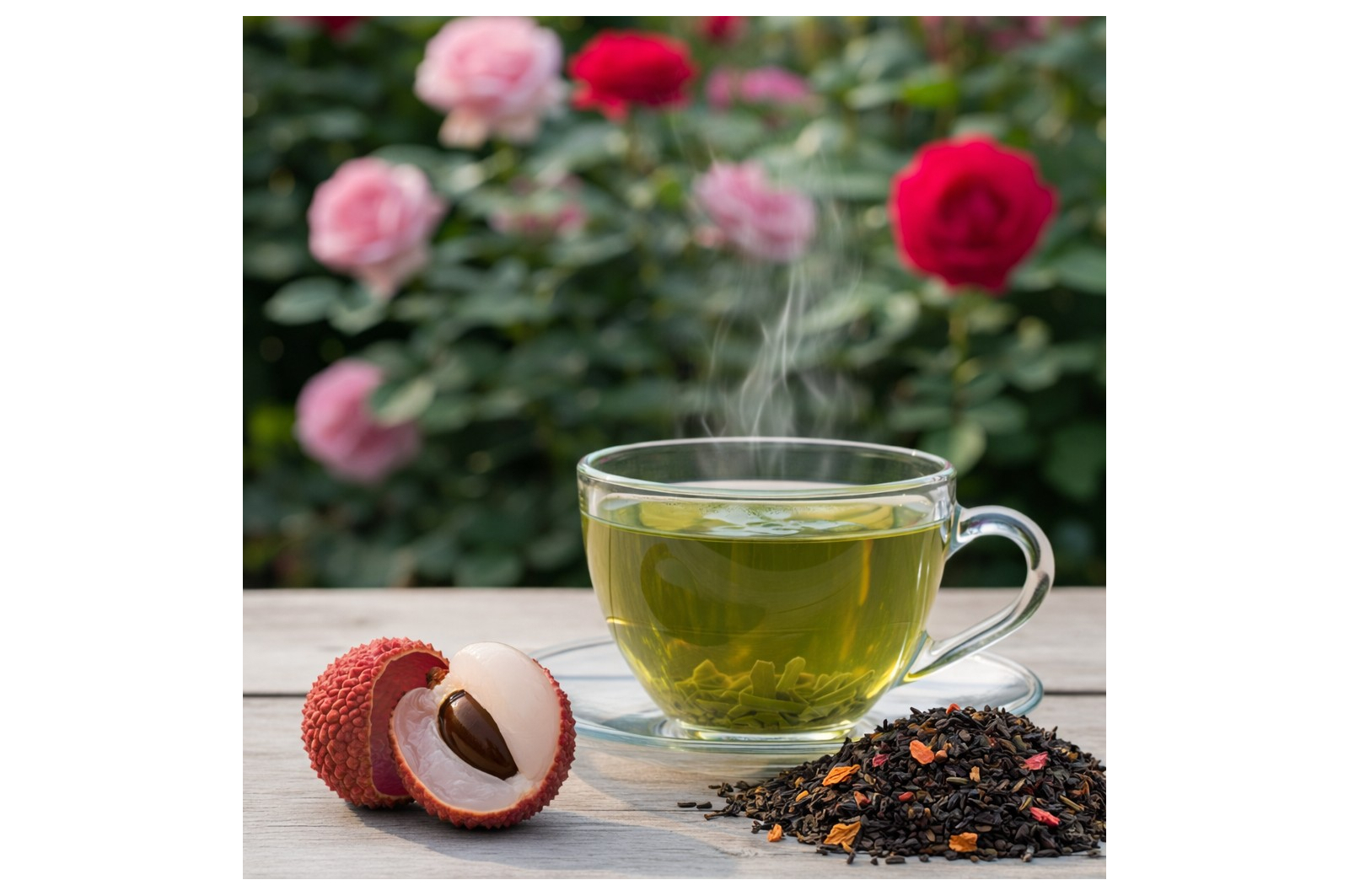 THÉ VERT LITCHI ROSE – TRÈS FRUITÉ