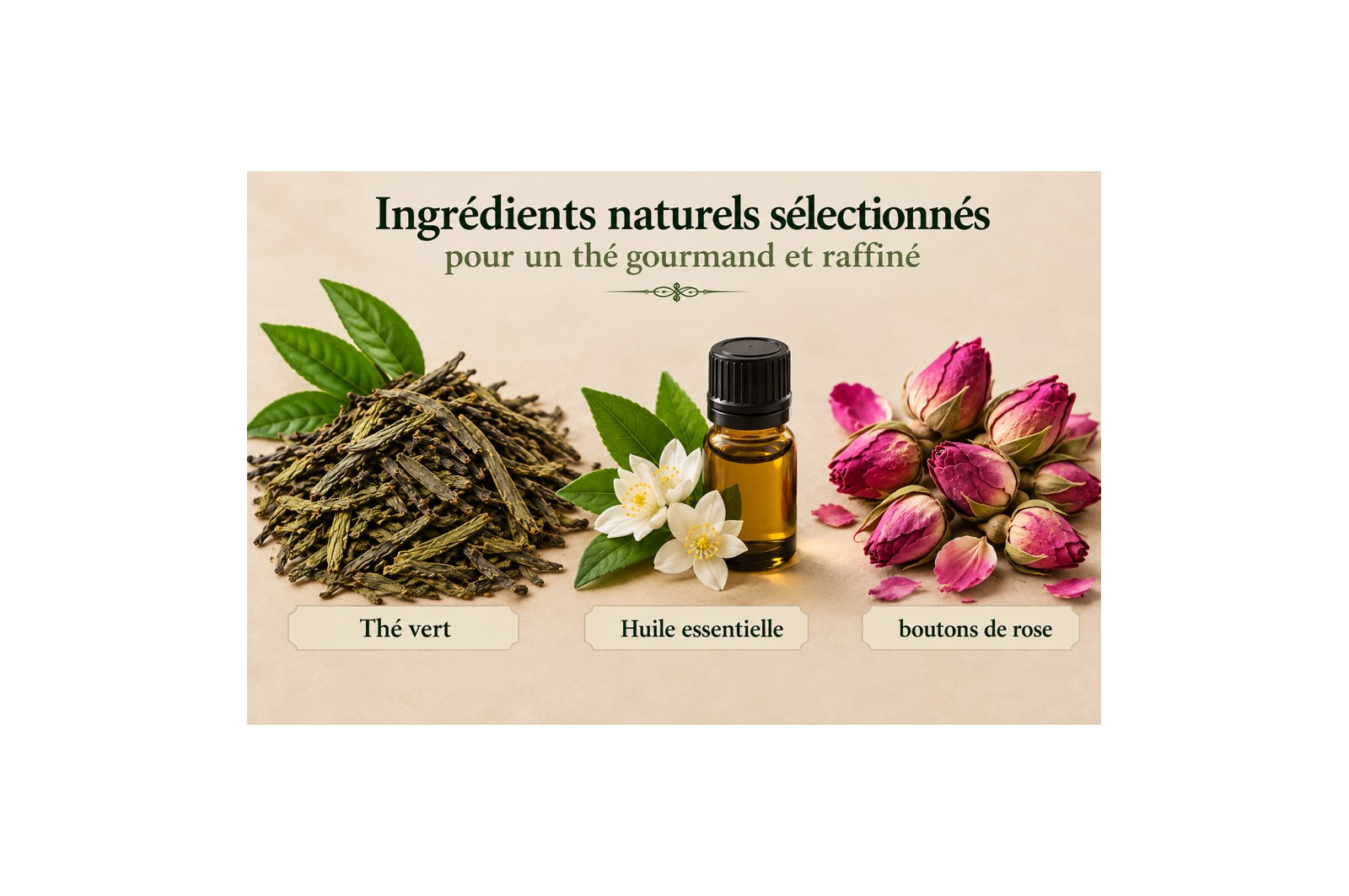 Thé vert litchi rose